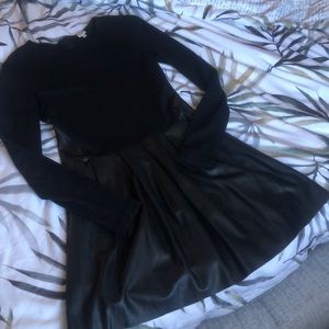 Wilfred skater dress. Leather skirt with pockets. Perfect cocktail party dress!